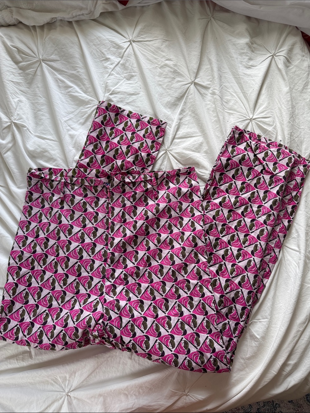 Pink Geometric Print Kick Flare Pant